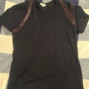 Alexander McQueen Black Tee with Red Accents